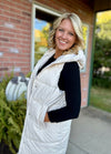 Ivory Puffer Long Vest