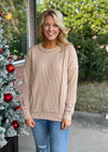 Mocha Corded Rib Pullover