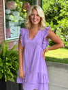 Lavender Gauze Ruffle Dress