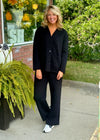 Black Quilted Cardigan and Pant SET