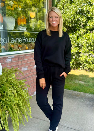 Black Fleece Pullover + Jogger SET