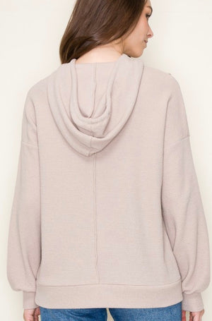 Outseamed Terry Hooded Top