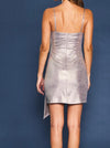 Champagne Metallic Foil Mini Dress