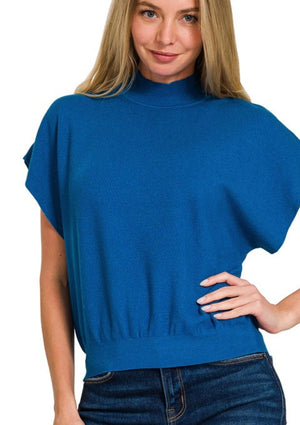 Mock Neck Dolman Sleeve Sweater