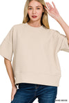 Ribbed Round Neck Oversized Top
