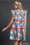 Floral Tiered Dress with Rick Rack Dress