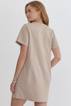 Textured Dress with Front Zipper Closure