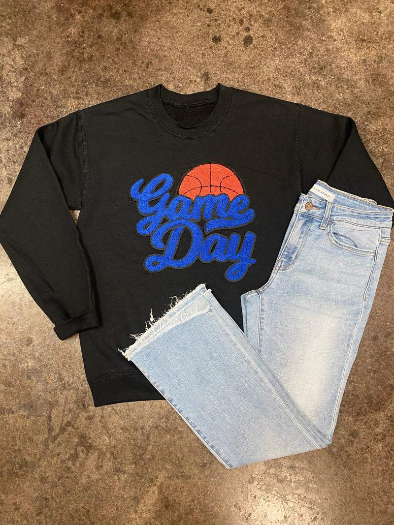 Game Day Basketball Chenille Patch Sweatshirt **Pre-Order**