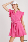 Washed Pink Collared Dress