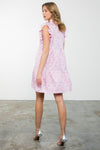 Pink & White Floral Textured THML Dress