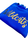 Royal Blue WILDCATS Gold Sweatshirt *Pre-Order*