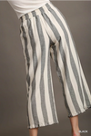 Frayed Stripe Crop Pants