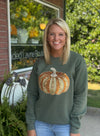 Sequin Pumpkin Custom Sweatshirt