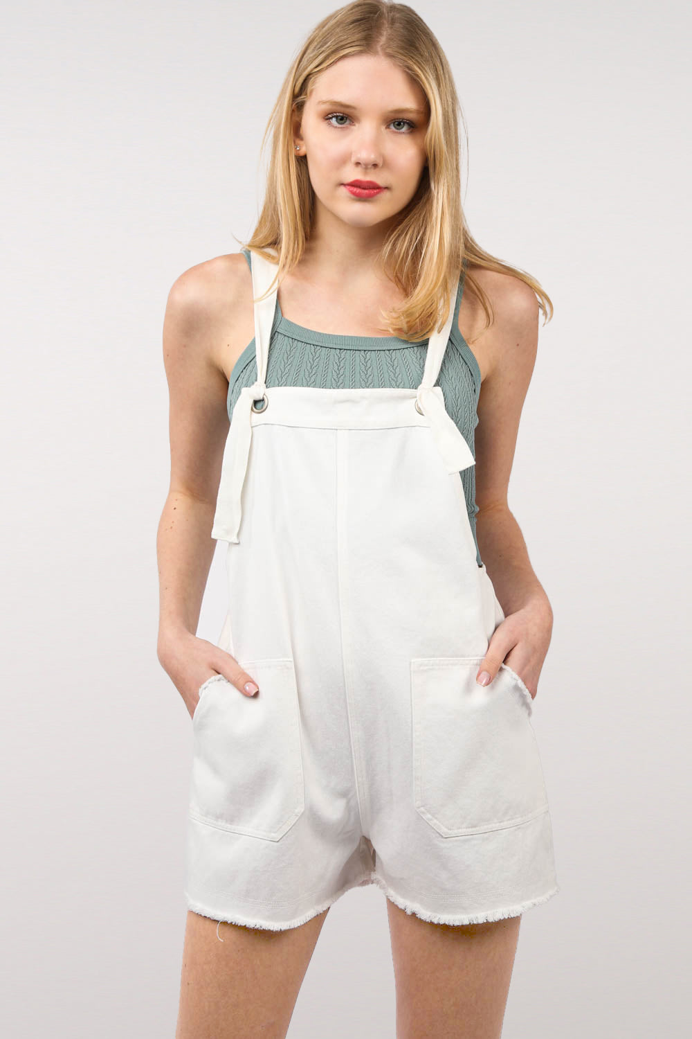 White Washed Cotton Romper