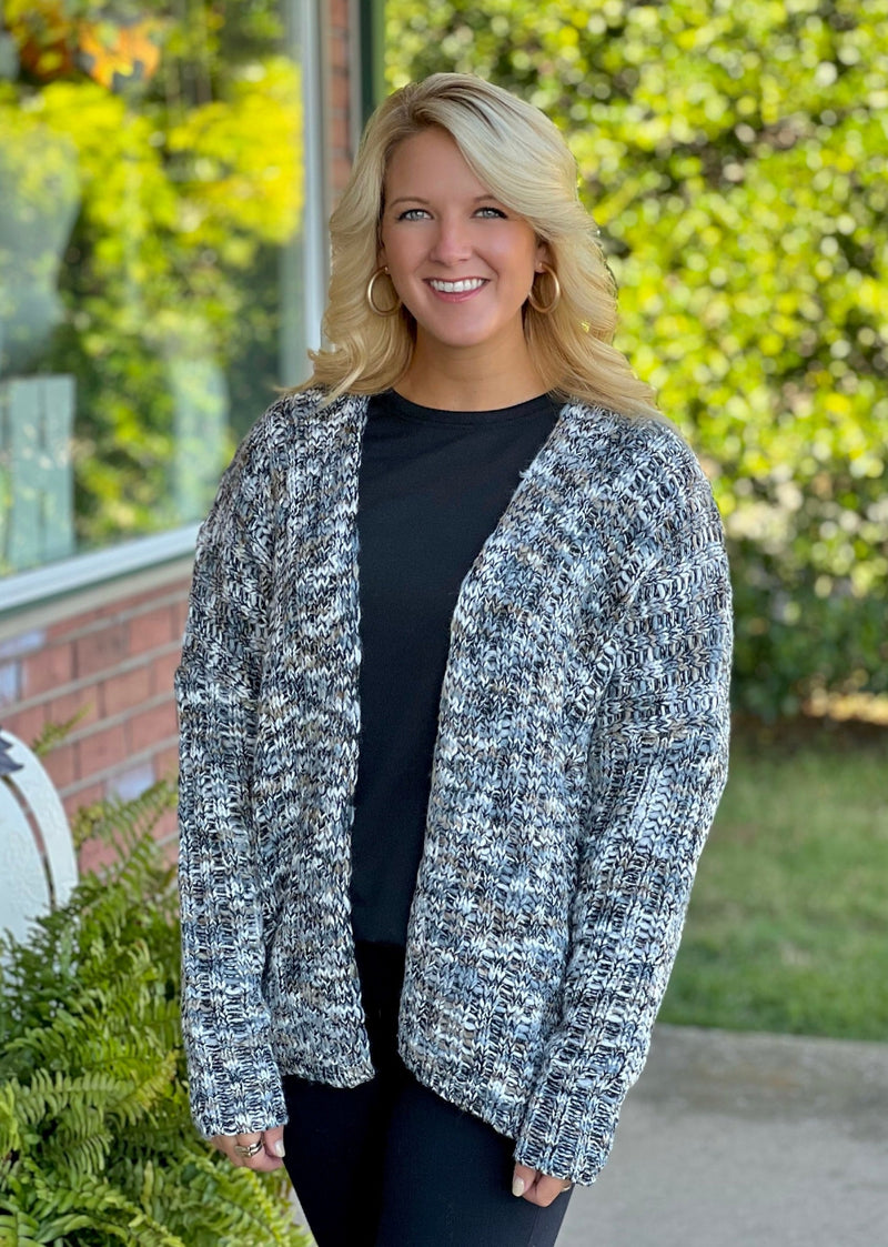 Mingled Cable Knit Cardigan