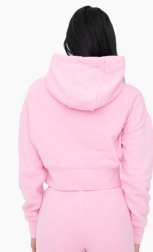 Pink Quilted Hoodie & Jogger SET