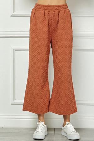 Flower Textured Top and Pant SET