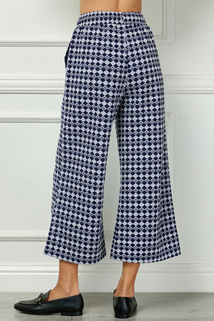 Navy Printed Top and Pant SET