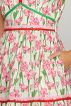 Floral Print Poplin Woven Midi Dress