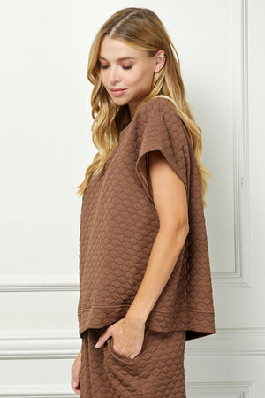 Brown Honey Comb Top & Pant SET
