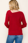 Asymmetric Neckline Detailed Sweater (2 Color Options)