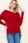 Asymmetric Neckline Detailed Sweater (2 Color Options)