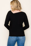 Asymmetric Neckline Detailed Sweater (2 Color Options)