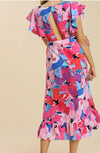 Floral Printed Midi Dress with Open Back **FINAL SALE**