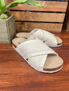 Bork White Woven Sandals