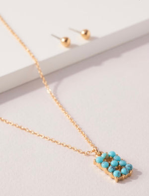 Turquoise Initial Neclace