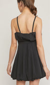 Black Bubble Pleated Halter Dress  *FINAL SALE*