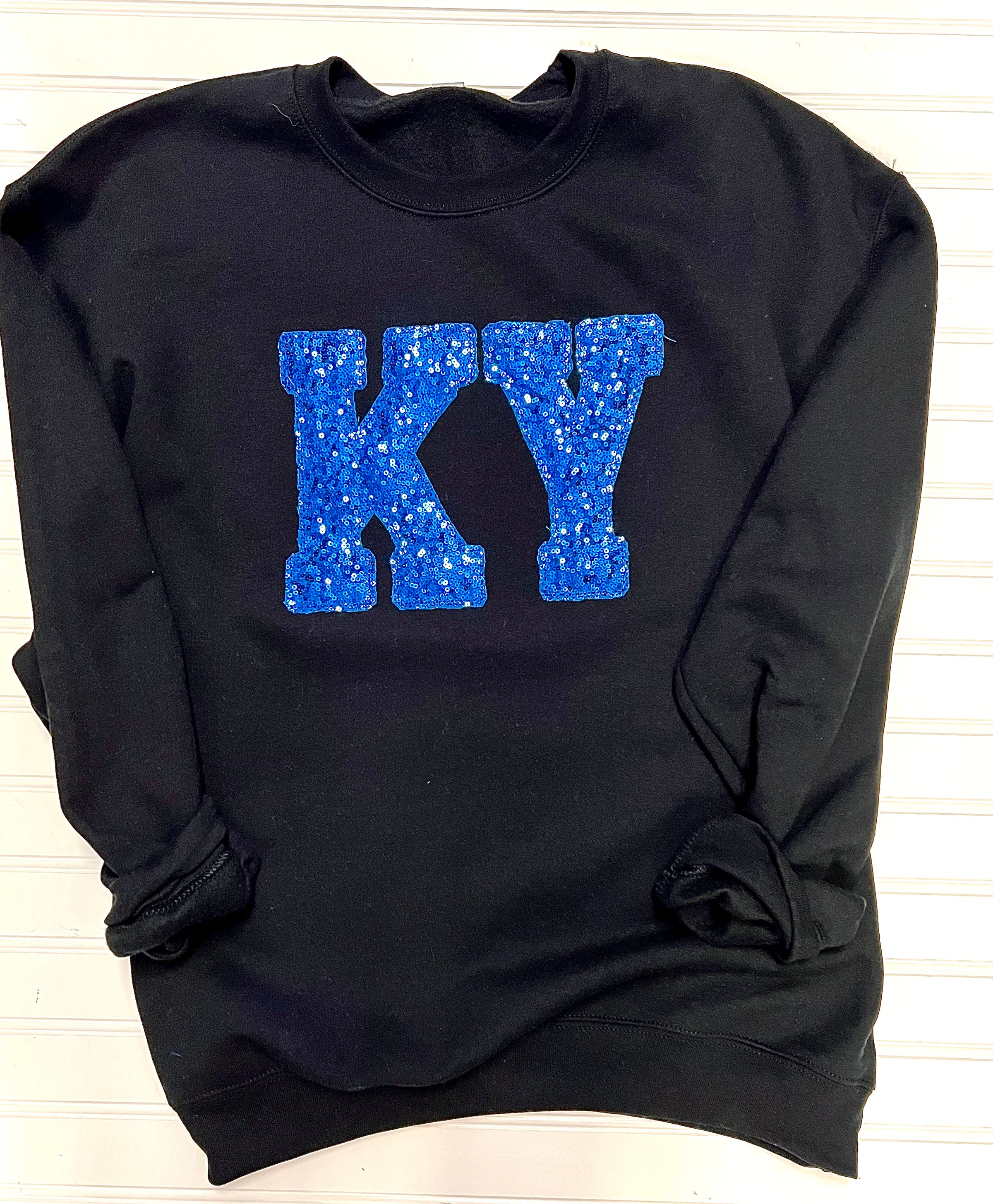 Custom Sequin KY Black Sweatshirt PRE ORDER ONLY