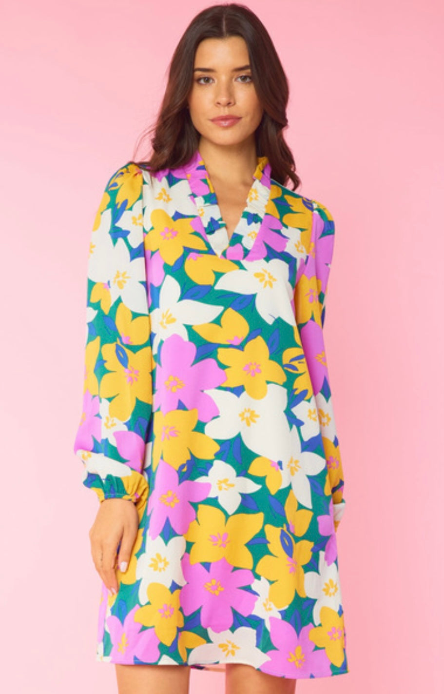 Multi Color Floral Print Dress