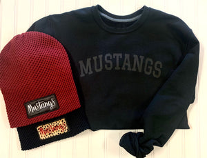 CUSTOM Mustangs Black on Black Sweatshirt // PREORDER