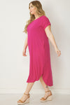 Plus Size Fuchsia Maxi Dress